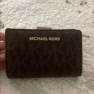 Michael Kors Dark Brown and Black Logo Wallet